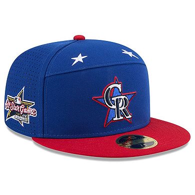 Men's New Era Blue/Red Colorado Rockies 2025 MLB All-Star Game Workout Side Patch 59FIFTY Fitted Hat