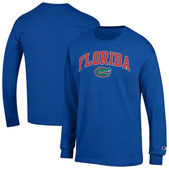 Men's Champion Royal Florida Gators Arch Over Logo 2-Hit Long Sleeve T-Shirt