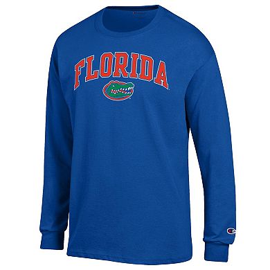 Men's Champion Royal Florida Gators Arch Over Logo 2-Hit Long Sleeve T-Shirt