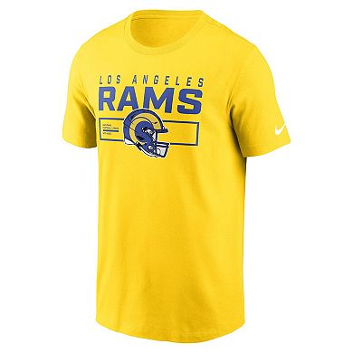 Men's Nike Gold Los Angeles Rams Primetime Helmet Essential T-Shirt