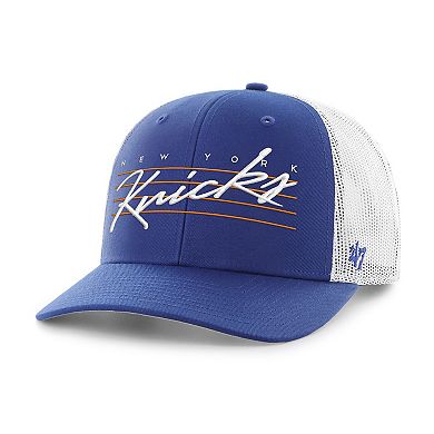 Men's '47 Blue New York Knicks Downburst Trucker Adjustable Hat