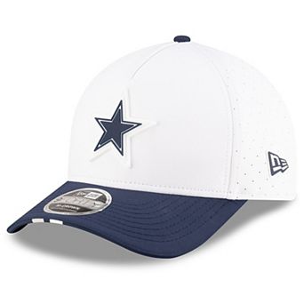 Youth New Era White/Navy Dallas Cowboys 2025 NFL Training Camp A-Frame 9FORTY Adjustable Hat