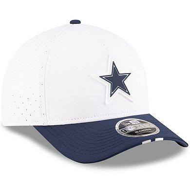 Youth New Era White/Navy Dallas Cowboys 2025 NFL Training Camp A-Frame 9FORTY Adjustable Hat