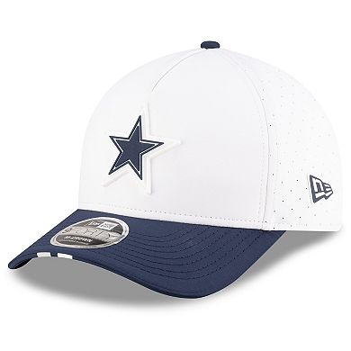 Youth New Era White/Navy Dallas Cowboys 2025 NFL Training Camp A-Frame 9FORTY Adjustable Hat