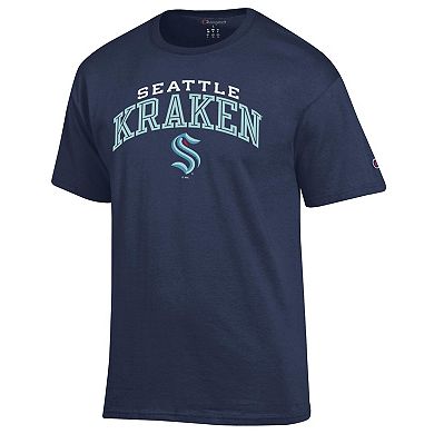Men's Champion Navy Seattle Kraken Primary Logo T-Shirt