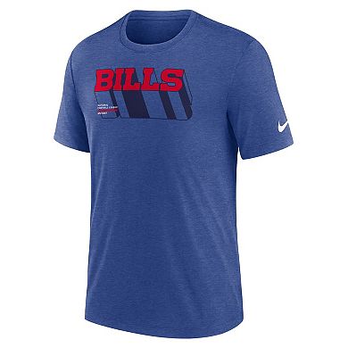 Men's Nike Heather Royal Buffalo Bills Long Pass Tri-Blend T-Shirt