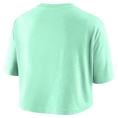 Women's Nike Mint New York Liberty Basketball Tonal Wordmark Cropped T-Shirt