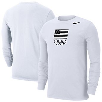 Men's Nike White Team USA Performance Long Sleeve T-Shirt