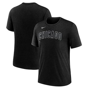 Men's Nike Heather Black Chicago Cubs Lights Out Tri-Blend T-Shirt