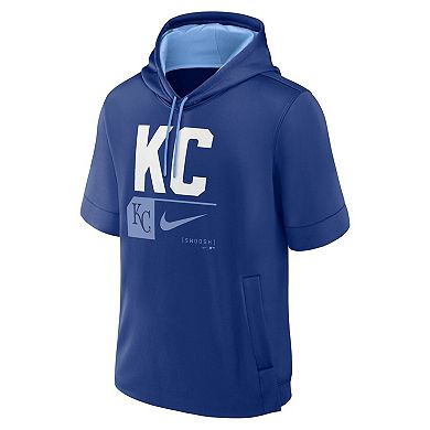 Men's Nike Royal Kansas City Royals Tri Code Lockup Short Sleeve Pullover Hoodie