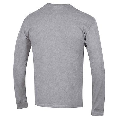 Men's Champion Heather Gray Ohio State Buckeyes Arch Over Logo 2-Hit Long Sleeve T-Shirt
