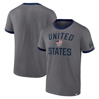Men's Fanatics Gray Team USA Single Arc Fashion T-Shirt