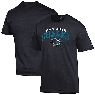 Men's Champion Black San Jose Sharks Primary Logo T-Shirt