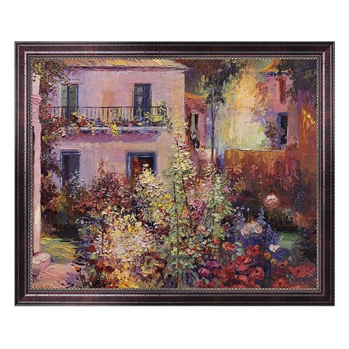 Balcony with Flowers Framed Canvas Art by La Foret