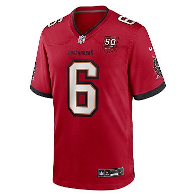 Men's Nike Baker Mayfield Red Tampa Bay Buccaneers 50th Anniversary Game Jersey