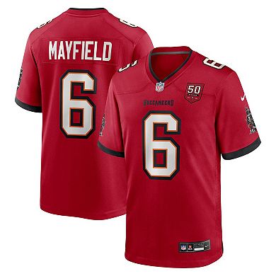 Men's Nike Baker Mayfield Red Tampa Bay Buccaneers 50th Anniversary Game Jersey
