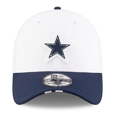 Men's New Era White/Navy Dallas Cowboys 2025 NFL Training Camp 39THIRTY Flex Hat