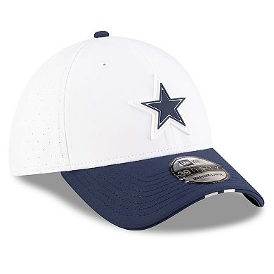 Men's New Era White/Navy Dallas Cowboys 2025 NFL Training Camp 39THIRTY Flex Hat