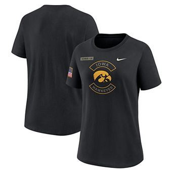 Women's Nike Black Iowa Hawkeyes 2025 Military Appreciation Dri-FIT T-Shirt