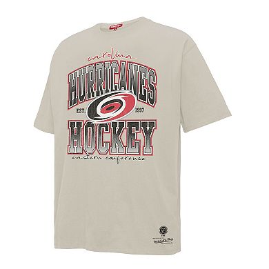 Women's Mitchell & Ness Cream Carolina Hurricanes Dump & Chase Boyfriend T-Shirt