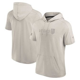 Men's Fanatics Light Gray Vegas Golden Knights Authentic Pro Road Short Sleeve Pullover Hood