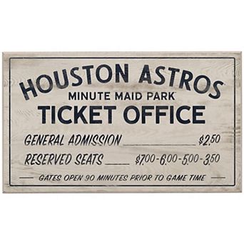 Houston Astros 10" x 17" Ticket Office Wood Sign