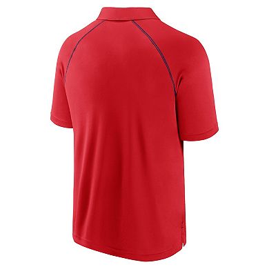 Men's Fanatics Red Los Angeles Angels Strong Alone Raglan Polo