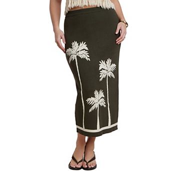 ELOQUII Women's Plus Size Intarsia Column Skirt