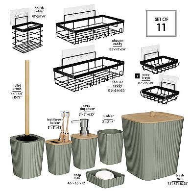 Clara Clark Complete Set Bathroom Accessory Set with Shower Caddy