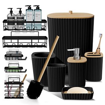 Clara Clark Complete Set Bathroom Accessory Set with Shower Caddy