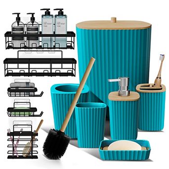 Clara Clark Complete Set Bathroom Accessory Set with Shower Caddy