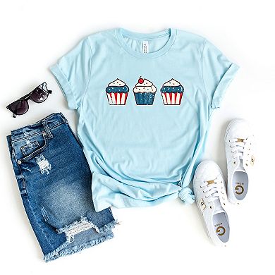 Patriotic Cupcakes - Women's Short Sleeve Graphic T-Shirt