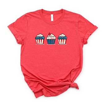 Patriotic Cupcakes - Women's Short Sleeve Graphic T-Shirt