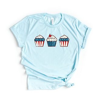Patriotic Cupcakes - Women's Short Sleeve Graphic T-Shirt