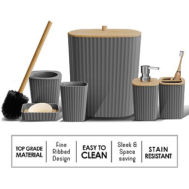 Clara Clark Complete Set Bathroom Accessory Set with Shower Caddy & Bath Rugs