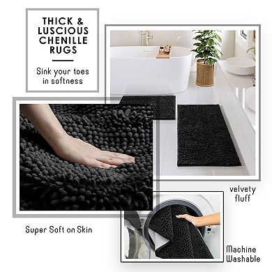 Clara Clark Complete Set Bathroom Accessory Set with Shower Caddy & Bath Rugs
