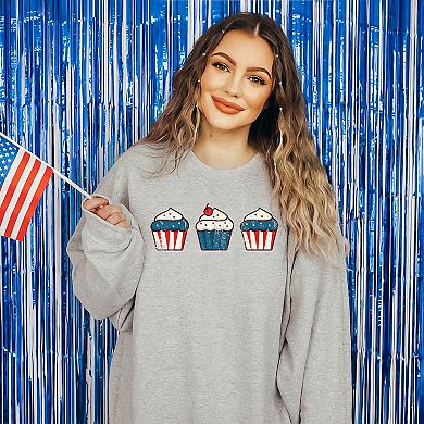 Patriotic Cupcakes - Women's Graphic Sweatshirt
