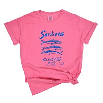 Sardines Social Club - Women's Garment Dyed Graphic T-Shirt