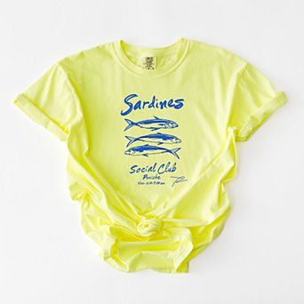 Sardines Social Club - Women's Garment Dyed Graphic T-Shirt