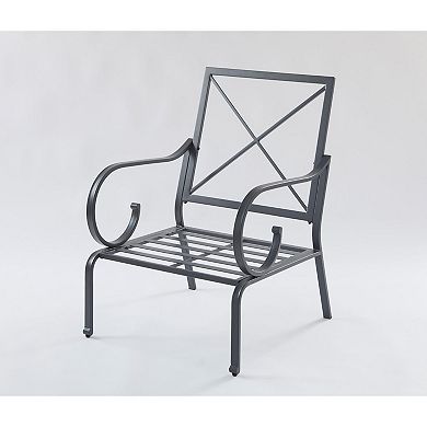 BrylaneHome Riviera Steel Deep Seat Patio Chair