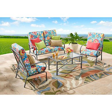 BrylaneHome Riviera Steel Deep Seat Patio Chair
