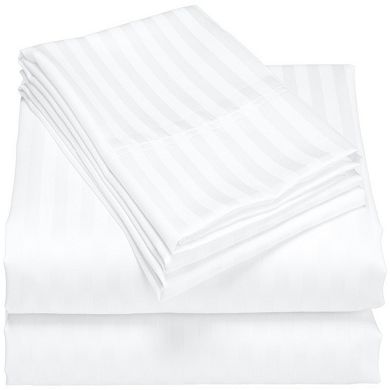 Hotel Collection 1800 Super Soft & Wrinkle Free Luxurious Stripe 6-Piece Sheet Set
