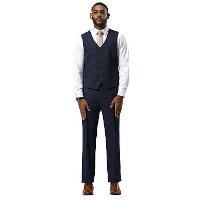 Stacy Adams 3pc Textured Suit Set w/ Peak Lapel