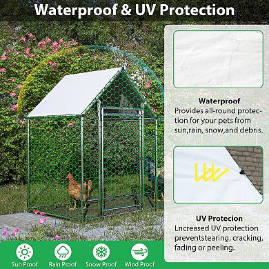 Mondawe 16x3FT Metal Pet Coop Run with Cover