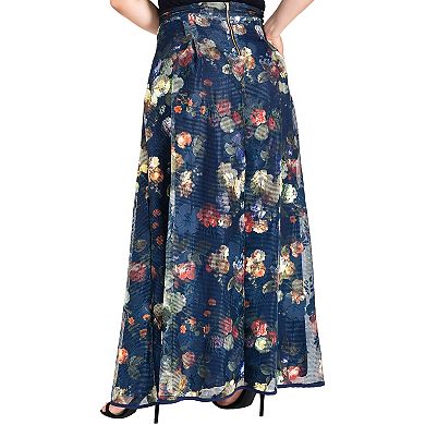 Plus Size Modern Women's Floral A-Line Maxi Skirt