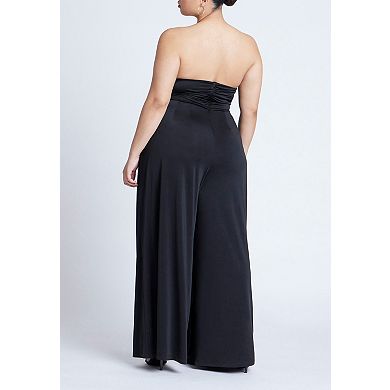 ELOQUII Women's Plus Size Twist Detail Jumpsuit With Cutout