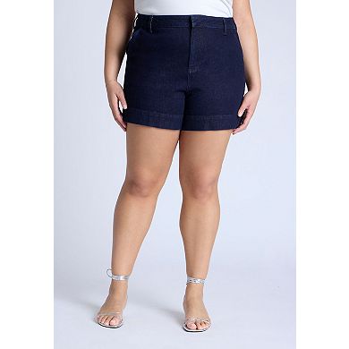 ELOQUII Women's Plus Size Trouser Denim Short