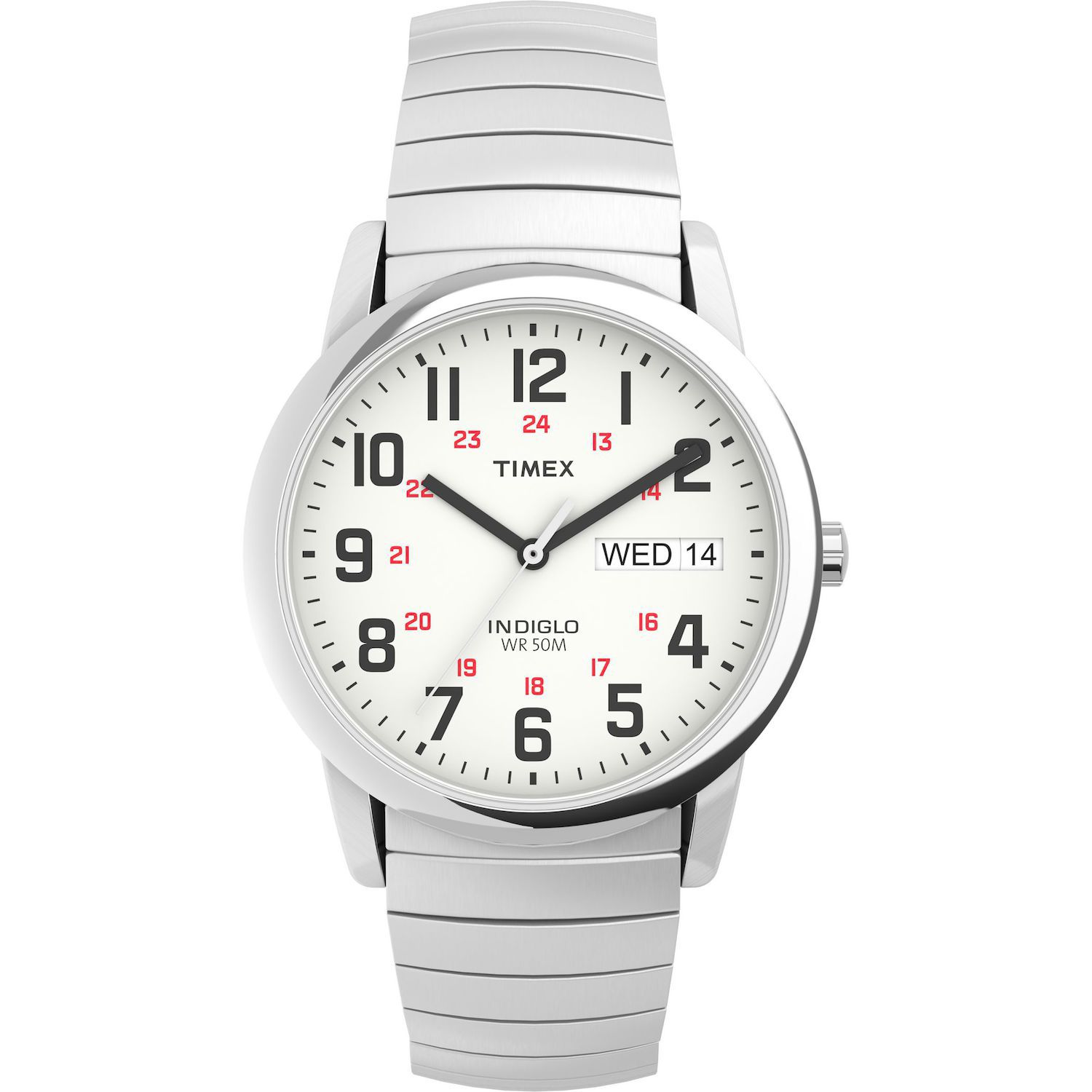 Timex® Easy Reader® Stainless Steel Expansion Band Watch - T20461JT