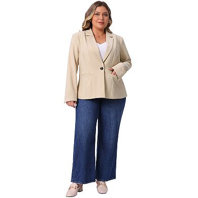 Blazers for Women Plus Size Business Long Sleeve Lapel Pockets Open Front Suit Jackets Work Blazer