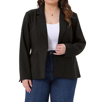 Blazers for Women Plus Size Business Long Sleeve Lapel Pockets Open Front Suit Jackets Work Blazer